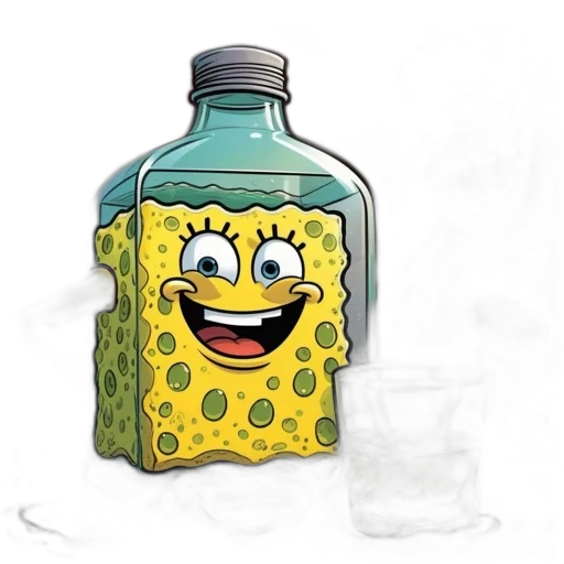 bottle, food, creature, animal, concept art, 3d render, photorealistic, cartoon transparent PNG cut-out