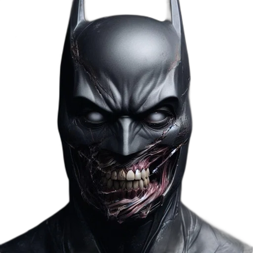 mask, face, comic book art, concept art, photorealistic, 3d render, batman, features transparent PNG cut-out