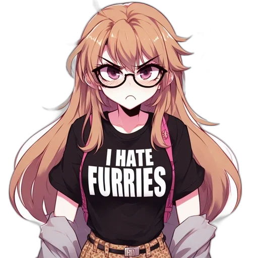 animal, creature, dress, anime, pixel art, cartoon, vaporwave, monochrome transparent PNG cut-out