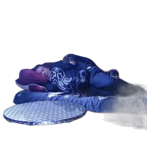 shoes, hat, umbrella, mask, blue, person, lying, couch transparent PNG cut-out