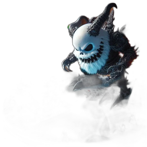 dragon, mask, creature, staff, concept art, fantasy art, 3d render, photorealistic transparent PNG cut-out