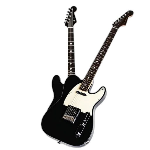 weapon, 3d render, black, electric, guitar, glossy, finish, white transparent PNG cut-out