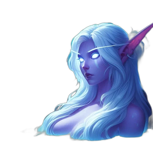 staff, fantasy art, concept art, pixel art, watercolor, blue, pastel, nighttime transparent PNG cut-out