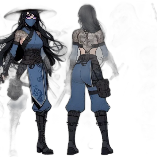 concept art, fantasy art, comic book art, anime, blue, dark, illustration, displays transparent PNG cut-out