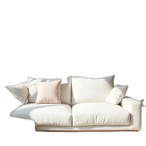furniture, 3d render, photorealistic, earth tones, monochrome, pastel, white, sofa transparent PNG cut-out
