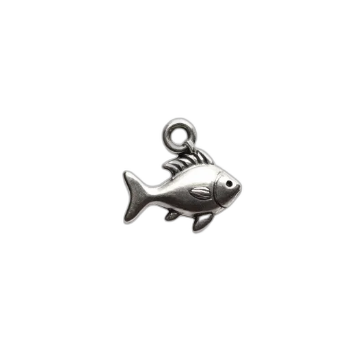 jewelry, animal, staff, silver, fish-shaped, charm, smooth, surface transparent PNG cut-out