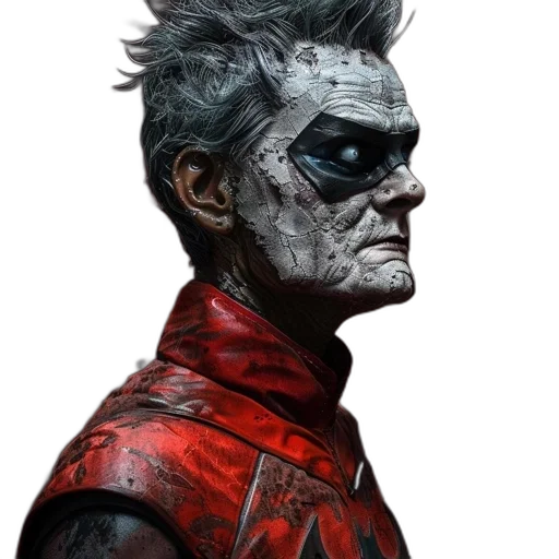 face, mask, concept art, comic book art, cyberpunk, photorealistic, red, character transparent PNG cut-out