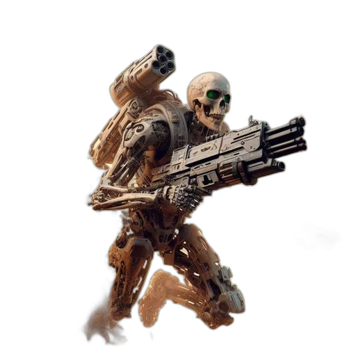 robot, weapon, creature, staff, concept art, 3d render, pixel art, fantasy art transparent PNG cut-out