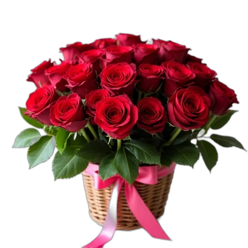 flower, photorealistic, 3d render, red, close-up, image, bouquet, roses transparent PNG cut-out