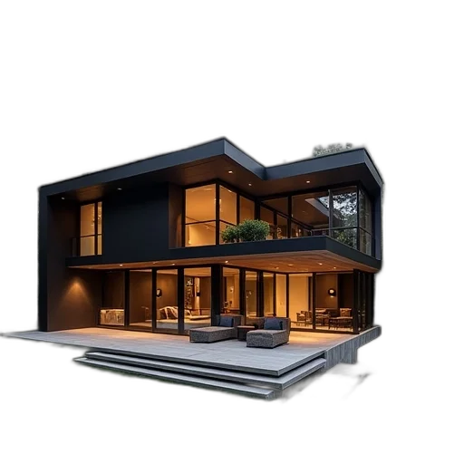 building, furniture, 3d render, photorealistic, concept art, dark, earth tones, contemporary transparent PNG cut-out