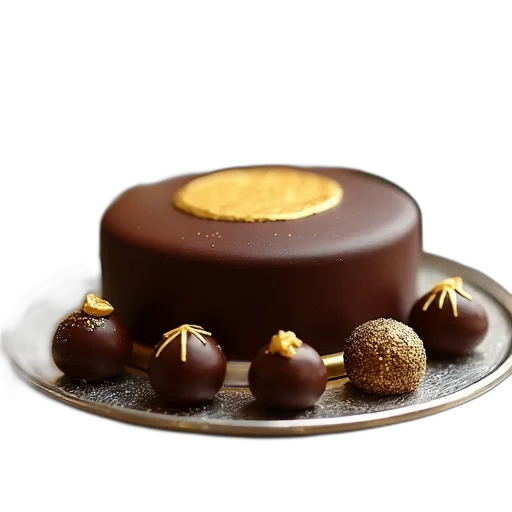 food, crown, 3d render, photorealistic, golden, earth tones, chocolate, cake transparent PNG cut-out
