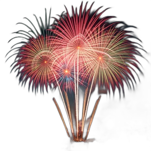 flower, staff, crown, umbrella, 3d render, photorealistic, vibrant, fireworks transparent PNG cut-out