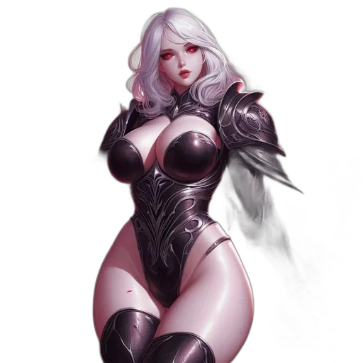 robot, dress, fantasy art, concept art, comic book art, pixel art, monochrome, dark transparent PNG cut-out