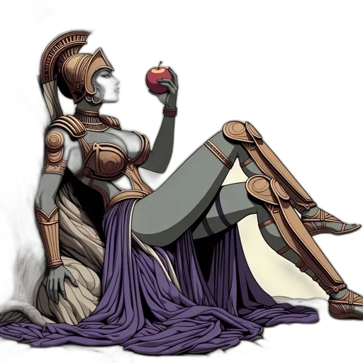 robot, concept art, fantasy art, comic book art, pixel art, earth tones, armored, female transparent PNG cut-out