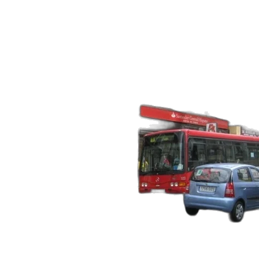 car, staff, 3d render, photorealistic, concept art, city street, red, bus transparent PNG cut-out