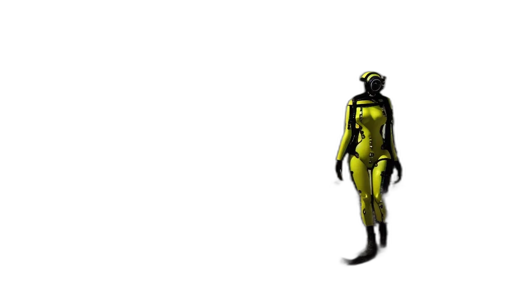 robot, creature, mask, staff transparent PNG cut-out