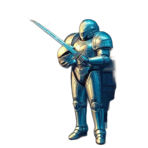 sword, robot, weapon, staff, concept art, pixel art, 3d render, fantasy art transparent PNG cut-out