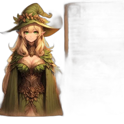 hat, dress, staff, dragon, fantasy art, concept art, pixel art, anime transparent PNG cut-out