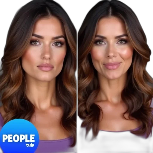face, hair, photorealistic, split, image, two, women, one transparent PNG cut-out