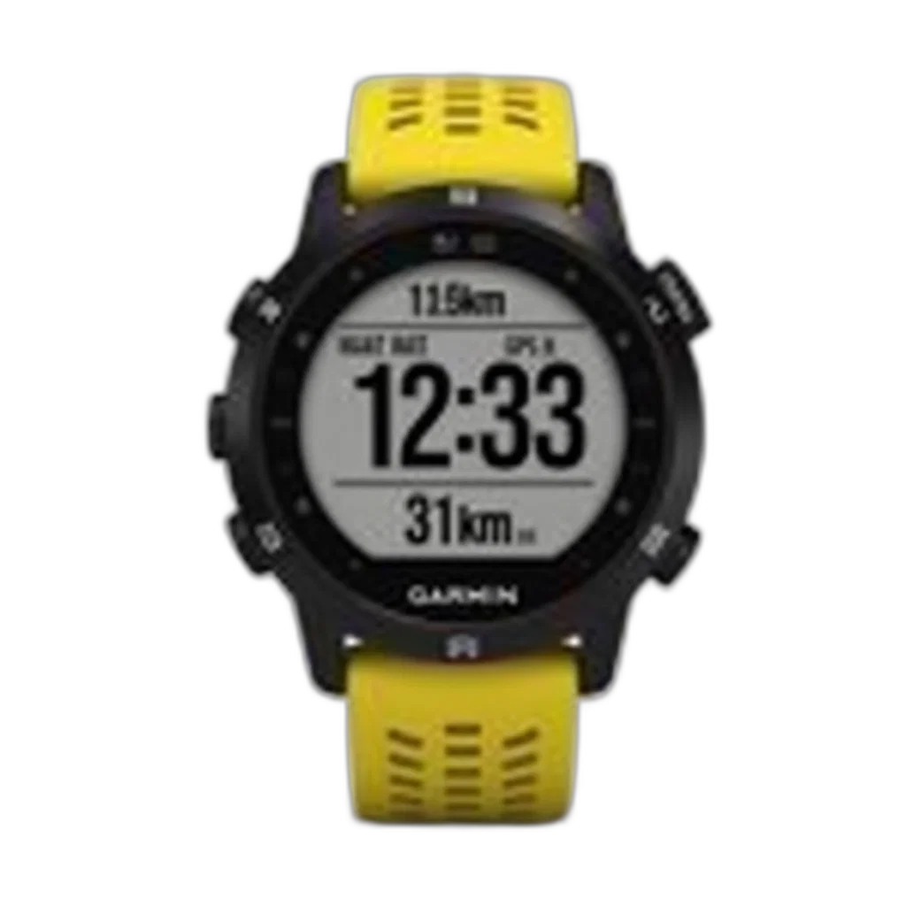 yellow, garmin, forerunner, 945, smartwatch, black, bezel, buttons transparent PNG cut-out