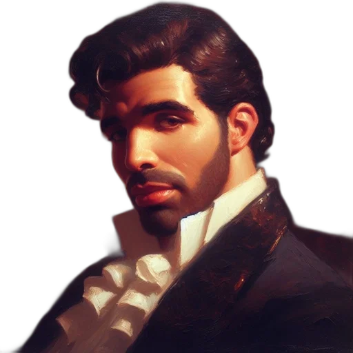 face, staff, jacket, photorealistic, oil painting, fantasy art, concept art, dark transparent PNG cut-out