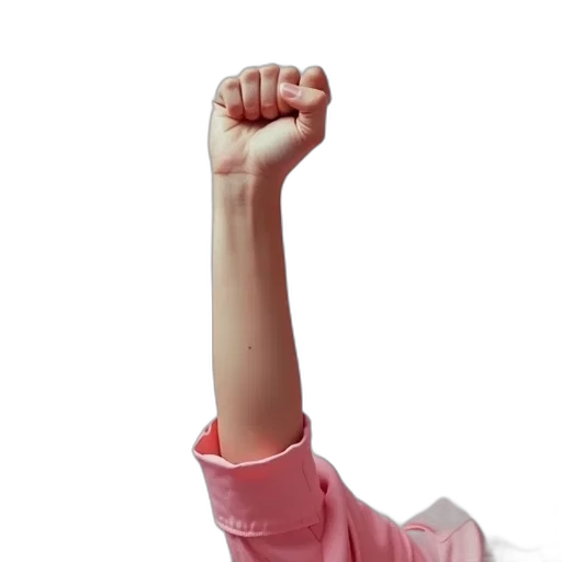 staff, woman, arm, raised transparent PNG cut-out