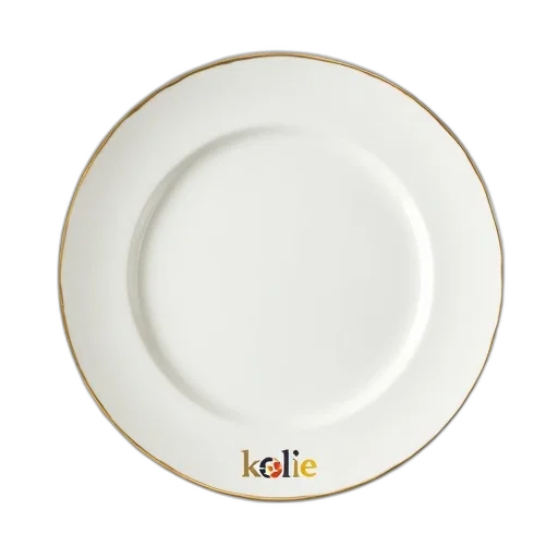 food, jewelry, plain, white, ceramic, plate, gold, rim transparent PNG cut-out