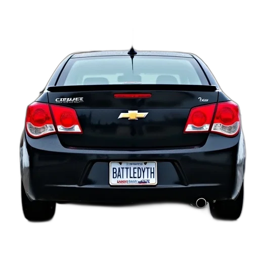 car, 3d render, photorealistic, concept art, black, chevrolet, cruze, custom transparent PNG cut-out