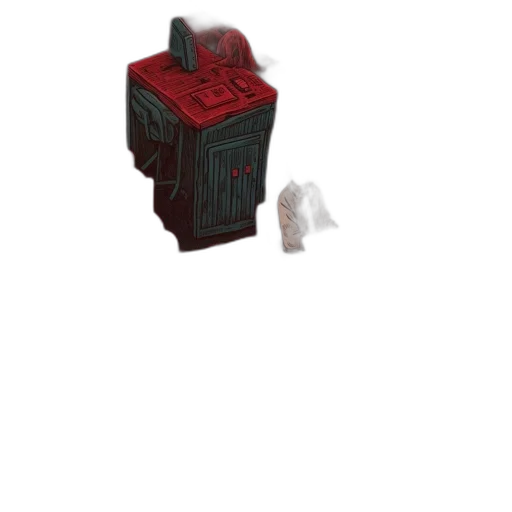 robot, furniture, weapon, bottle, 3d render, pixel art, concept art, outer space transparent PNG cut-out