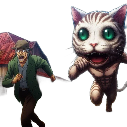 umbrella, animal, concept art, comic book art, anime, fantasy art, rain, illustration transparent PNG cut-out