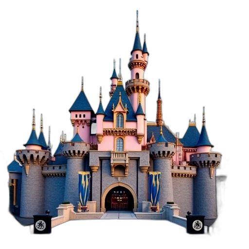 car, building, crown, 3d render transparent PNG cut-out