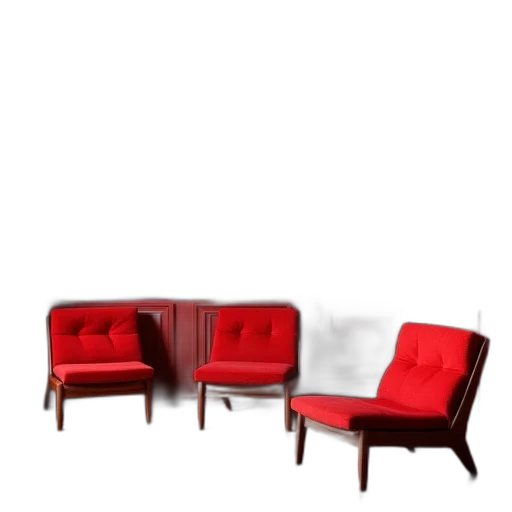 furniture, crown, 3d render, concept art, photorealistic, red, room, chairs transparent PNG cut-out