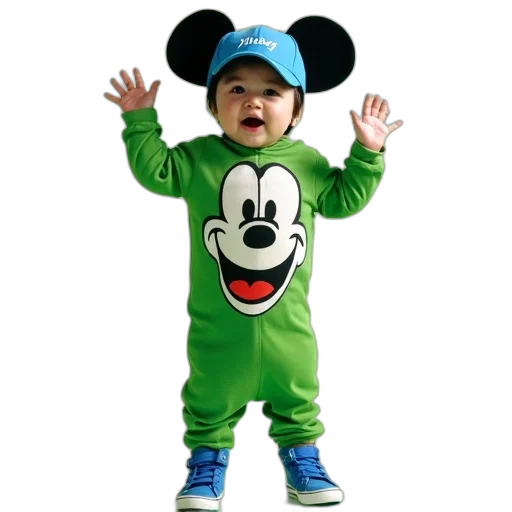 creature, hat, animal, jacket, photorealistic, 3d render, green, child transparent PNG cut-out