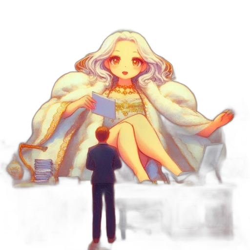 dress, crown, creature, staff, concept art, pixel art, fantasy art, anime transparent PNG cut-out