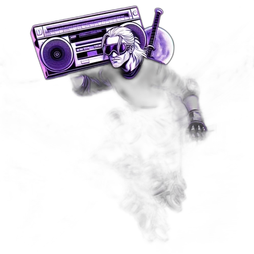 weapon, robot, mask, creature, vaporwave, concept art, cyberpunk, photorealistic transparent PNG cut-out