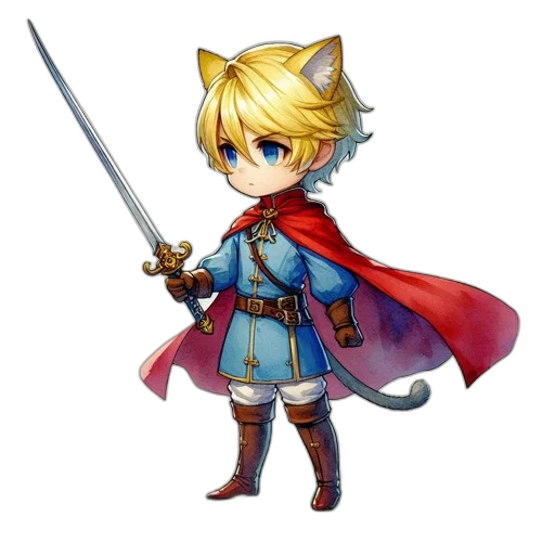 sword, staff, weapon, fantasy art, pixel art, concept art, anime, chibi-style transparent PNG cut-out