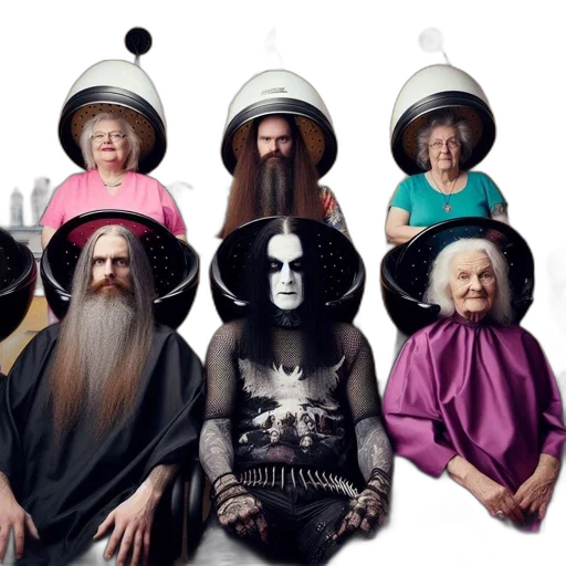 mask, crown, hair, hat, group, individuals, various, hairstyles transparent PNG cut-out