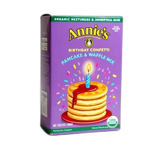 food, box, annie, organic, birthday, confetti, pancake, waffle transparent PNG cut-out
