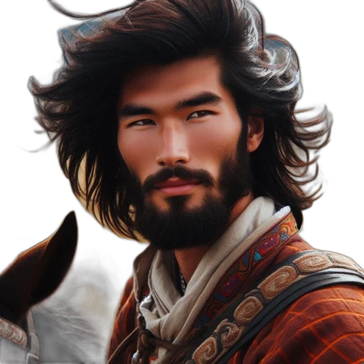 face, dragon, hair, staff, fantasy art, photorealistic, oil painting, concept art transparent PNG cut-out