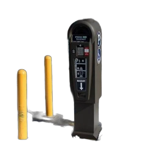 staff, parking, meter, stands, snow, yellow, posts, around transparent PNG cut-out