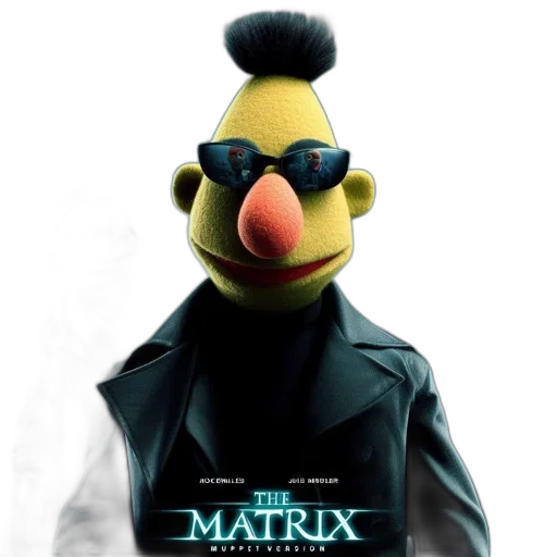 jacket, mask, staff, 3d render, concept art, cyberpunk, cartoon, bert transparent PNG cut-out