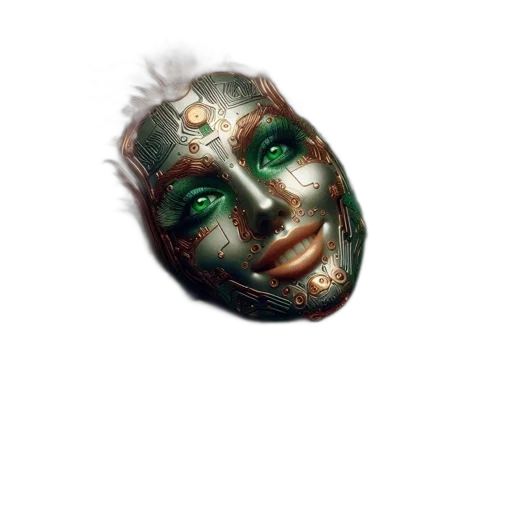 mask, face, creature, crown, concept art, photorealistic, 3d render, fantasy art transparent PNG cut-out