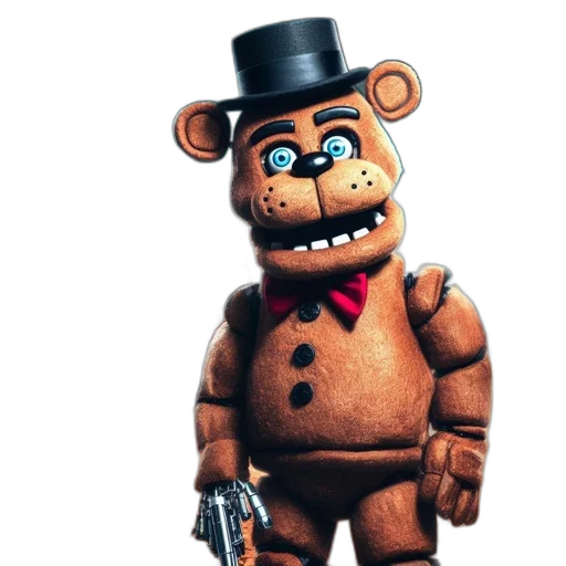 animal, staff, robot, concept art, 3d render, cartoon, anthropomorphic, bear-figure transparent PNG cut-out