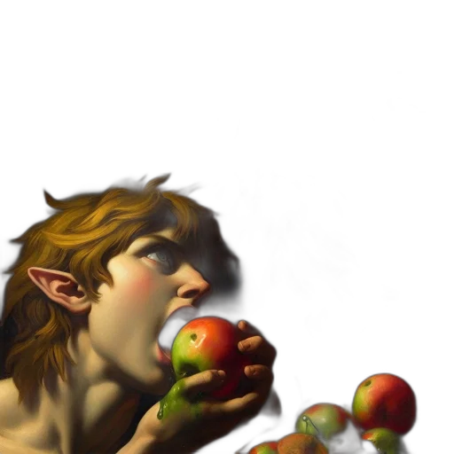 food, face, concept art, fantasy art, photorealistic, 3d render, two, contrasting transparent PNG cut-out