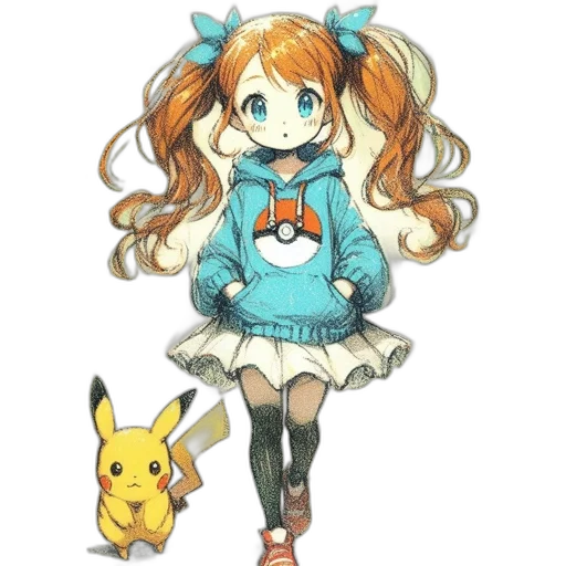 dress, creature, animal, staff, anime, pixel art, concept art, watercolor transparent PNG cut-out