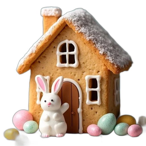 3d render, cookie, house, decorated transparent PNG cut-out