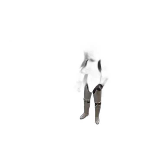shoes, robot, weapon, creature, 3d render, pixel art, concept art, photorealistic transparent PNG cut-out