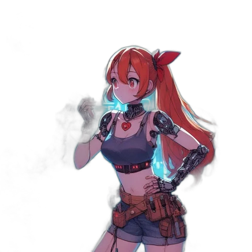 weapon, robot, staff, sword, cyberpunk, concept art, anime, pixel art transparent PNG cut-out