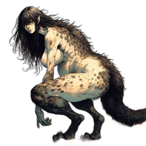 creature, animal, dragon, hair, concept art, fantasy art, watercolor, photorealistic transparent PNG cut-out