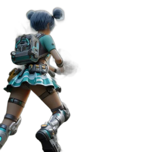robot, weapon, concept art, 3d render, cyberpunk, fantasy art, blue, pastel transparent PNG cut-out